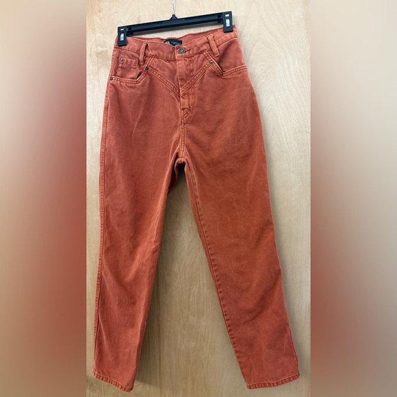 Zara Stylish Orange Women's Jeans With Detailed Stitching - Picture 2 of 12